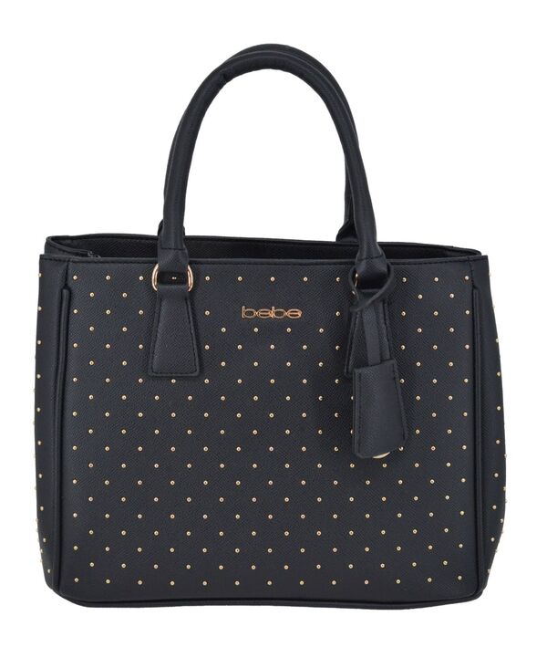ベベ レディース バッグ Bebe Women'sagan Studded Medium Satchel Bag Black ブラック