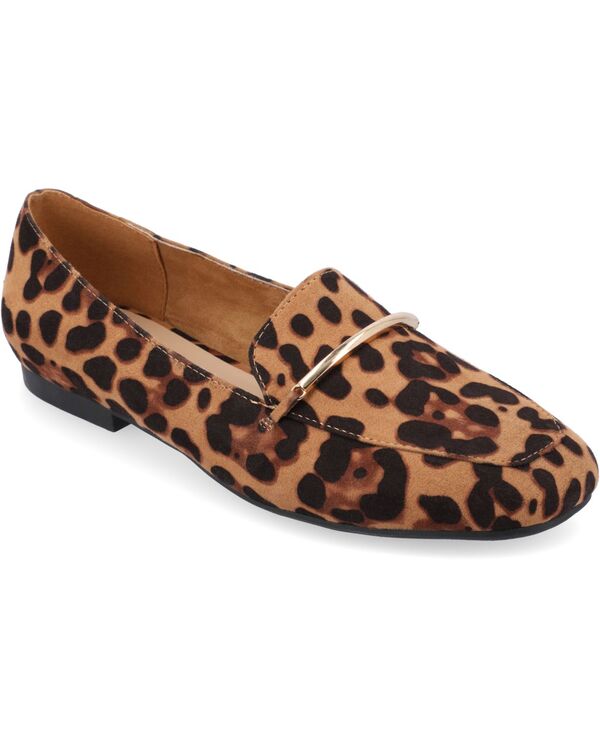 ジュルネ コレクション レディース シューズ パンプス ローファー Journee Collection Women's Wrenn Slip On Loafers Leopard アニマル