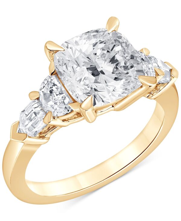 バッジェリーミシュカ レディース アクセサリー リング Badgley Mischka IGI Certified Lab Grown Diamond Cushion-Cut Five Stonengagement Ring (3-3/4 ct.w.) in 14k White Yellow orose Yellow Gold イエロー｜ReVida 店