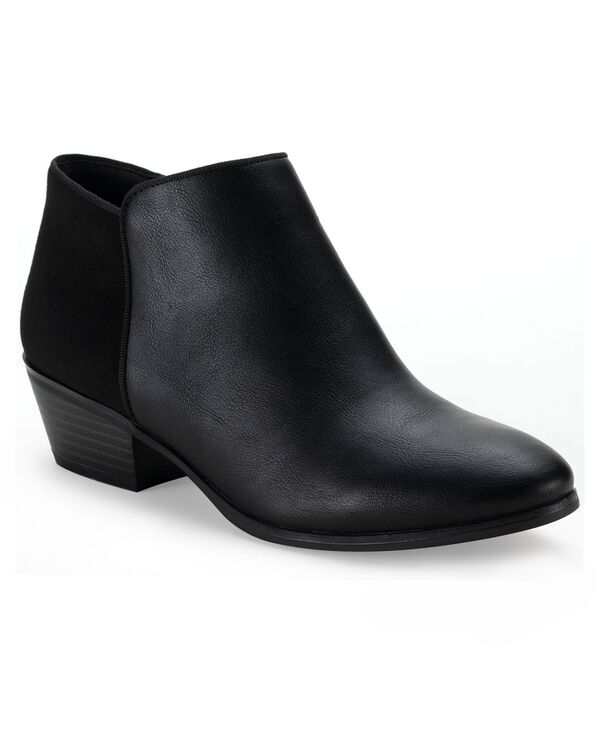 スタイルアンドコー レディース シューズ ブーツ・レインブーツ アンクル Style & Co Wileyy Ankle Booties Black Smooth and Micro ブラック