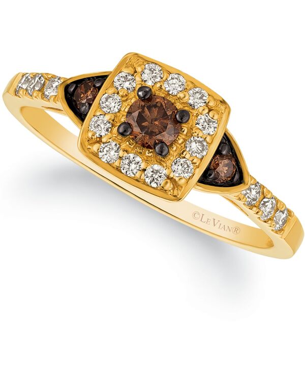 ル ヴァン レディース アクセサリー リング プチ Le Vian Chocolate by Petite Chocolate and White Diamond Ring (3/8 ct.w.) in 14k Rose Yellow or White Yellow Gold イエロー