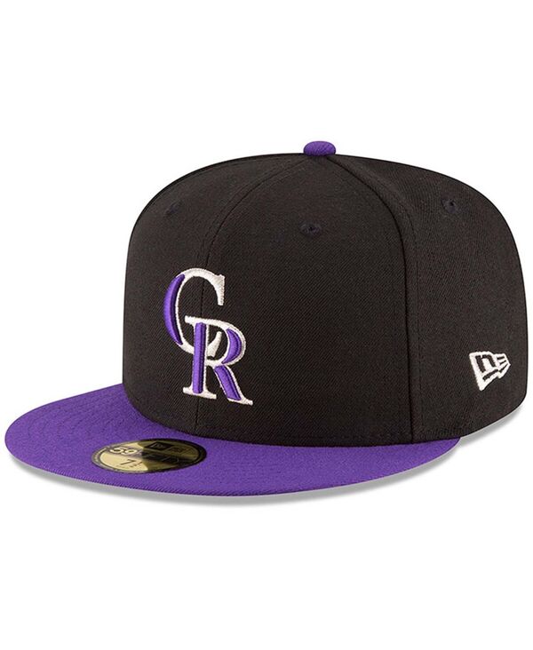 ニューエラ メンズ アクセサリー 帽子 キャップ New Era Men's Colorado Rockies Authenticollection Field 59FIFTY Structured Cap Black ブラック｜ReVida 店