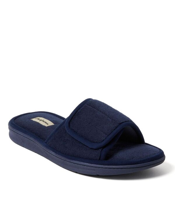 ディアフォームズ メンズ シューズ サンダル パイル Dearfoams Men's Collin Terry Adjustable Shower Slide House Slipper Navy blazer ネイビー