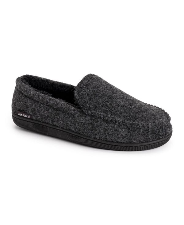 ムクルクス メンズ シューズ サンダル ウール MUK LUKS Men's Faux Wool Moccasin Slippers Black ブラック