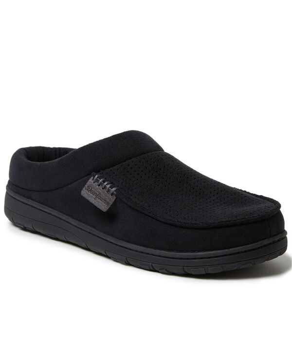 ディアフォームズ メンズ シューズ サンダル Dearfoams Men's Brendan Perforated Moccasin Toe Clog House Shoe Slipper Black ブラック