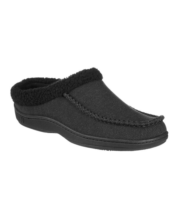 アイソトナー メンズ シューズ サンダル Isotoner Men's Lewis Clog Slippers with Memory Foam Black ブラック