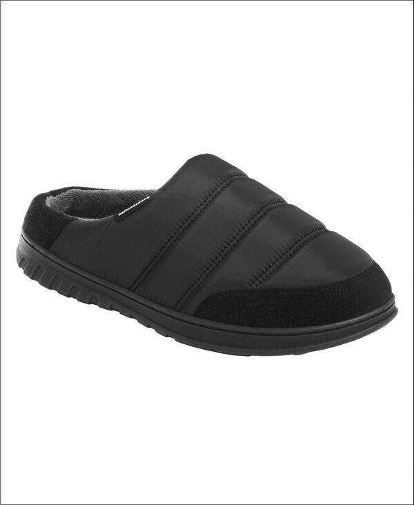 ウェザープルーフ メンズ シューズ サンダル プラスサイズ ナイロン Weatherproof Men's Nylon Puffer Clog with Microplush Lining Indoor-Outdoor Sole Slipper Black ブラック