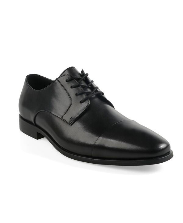 アルファニ メンズ シューズ オックスフォード レース レザー Alfani Men's Jovann Genuine Leather Lace Up Dresshoes Black Leather ブラック