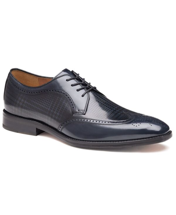 ジョンストンアンドマーフィー メンズ シューズ オックスフォード ウィングチップ Johnston & Murphy Men'sullivan Wingtip Round Toe Dresshoes Black Brush-Off Houndstooth Calfskin ブラック