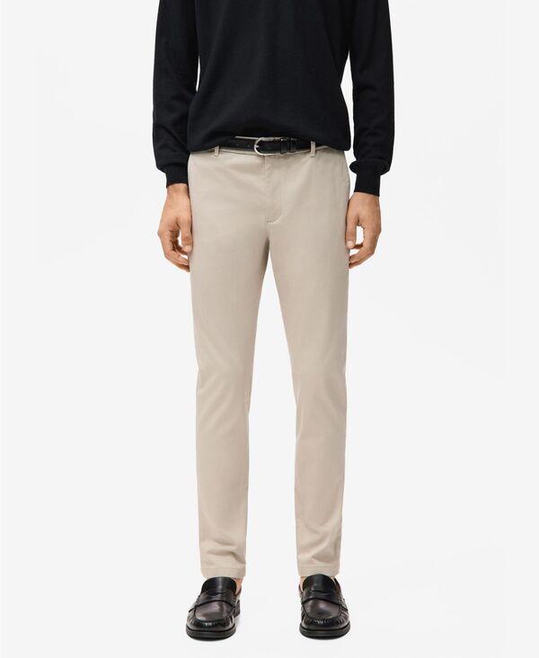 マンゴ メンズ ボトムス カジュアルパンツ MANGO Men's Barna Slim-Fitwill Chino Pantsand サンド