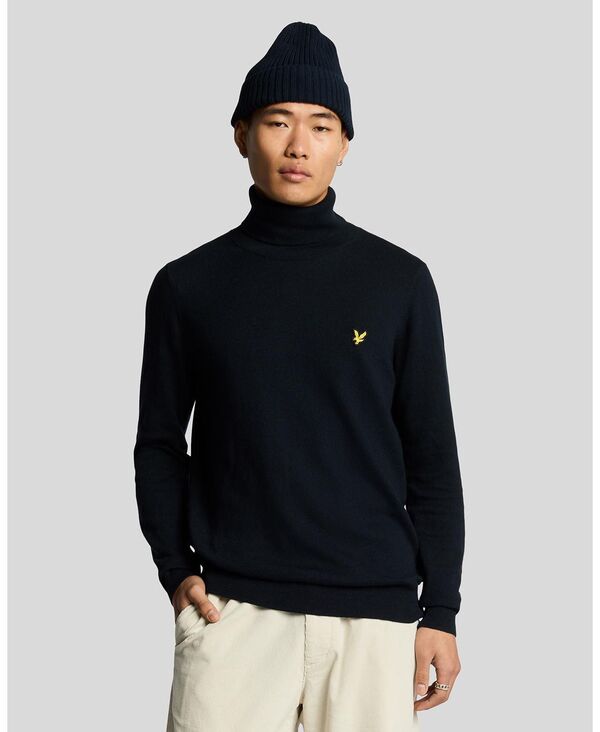 ライルアンドスコット メンズ アウター ニット・セータートルネック 綿織物 Lyle \u0026 Scott Men\u0027s Cotton Merino Turtleneck Sweater Dark navy 米国海軍