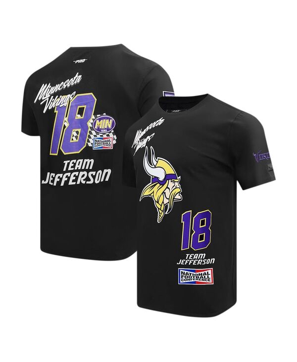 労働者階級標準尺度 メンズ トップス プルオーバー Pro Standard Men\u0027s Justin Jefferson Black Minnesota Vikings Fast Lane Name Number Player T-Shirt Black 黒いこと