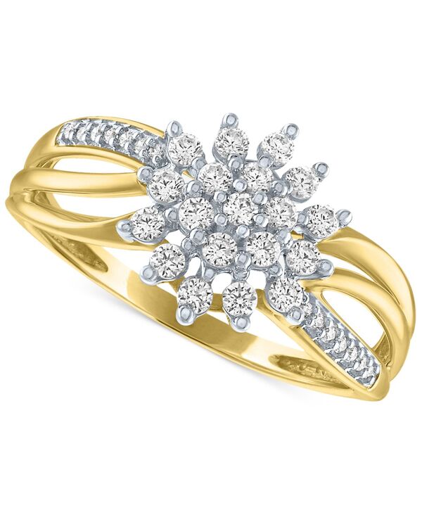 フォーエバー グロウン ダイヤモンズ レディース アクセサリー リング Forever Grown Diamonds Lab Grown Diamond Star Clustering (1/3 ct.w.) in 10k Yellow Gold イエロー｜ReVida 店