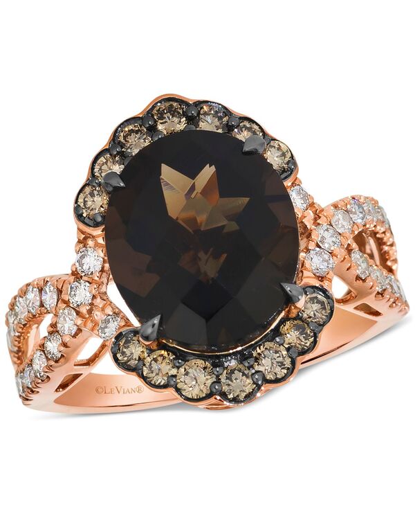 ル ヴァン レディース アクセサリー リング Le Vian Chocolate Quartz (4-3/8 ct.w.) Nude Diamond (1/2 ct.w.) & Chocolate Diamond (3/8 ct.w.) Ring in 14k Rose Gold ゴールド