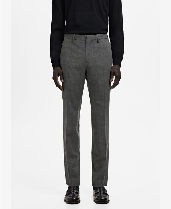 マンゴ メンズ ボトムス 心地好いズボン下 MANGO Men\u0027stretch Fabric Super Slim-Fit Suit Pants Medium Heather Gray 薄墨色