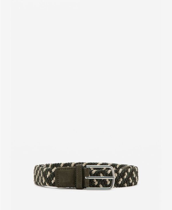 マンゴ メンズ 付属品 胴締め MANGO Men\u0027s Braided Elasticolored Belt Khaki カーキ