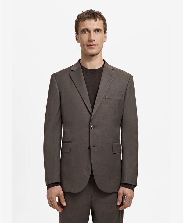 マンゴ メンズ アウター ジャケット・ブルゾン ブレザー MANGO Men Milan Slim-Fit Suit Blazer Brown ブラウン