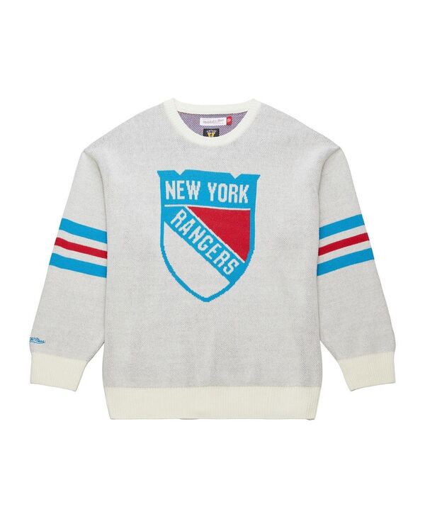 ミッチェル\u0026ネス メンズ アウター 編み物・プルオーバー ロゴタイプ Mitchell \u0026 Ness Men\u0027s Cream New York Rangers Centennial Retro Logo Sweater Cream 皮膚軟化剤