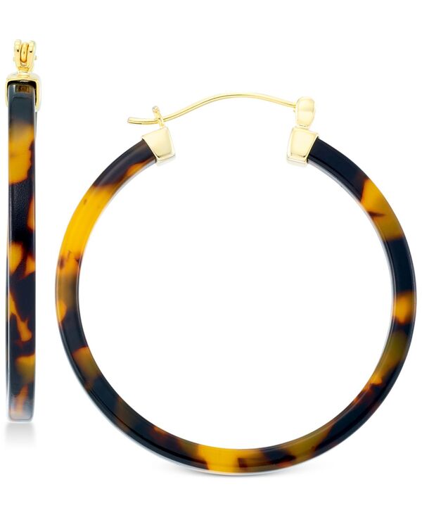 シモン アイ スミス レディース アクセサリー ピアス・イヤリング Simone I. Smith Tortoiseshell-Look Lucite Hoop Earrings in 18k Gold over Sterlingold over Silver ゴールド