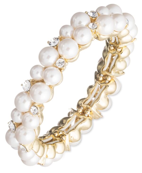 アンクライン レディース アクセサリー ブレスレット・バングル・アンクレット Anne Klein Pearl Cluster Stretch Bracelet Gold ゴールド｜ReVida 店 11,085円