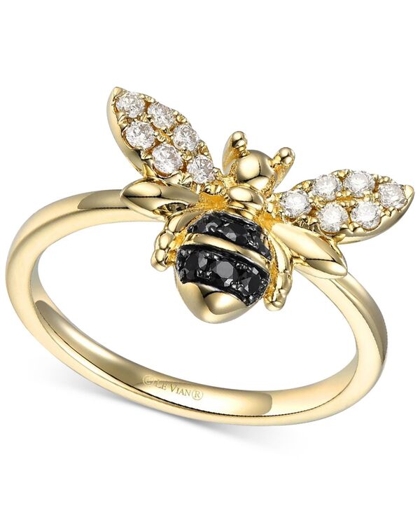 ル ヴァン レディース アクセサリー リング Le Vianude Diamond (1/5 ct.w.) & Blackberry Diamond (1/10 ct.w.) Bee Ring in 14k Yellow Gold イエロー