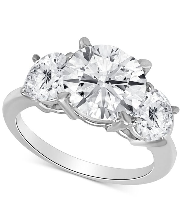 バッジェリーミシュカ レディース アクセサリー リング Badgley Mischka Certified Lab Grown Diamond Three Stonengagement Ring (4 ct.w.) in 14k White Gold ホワイト|ReVida 店