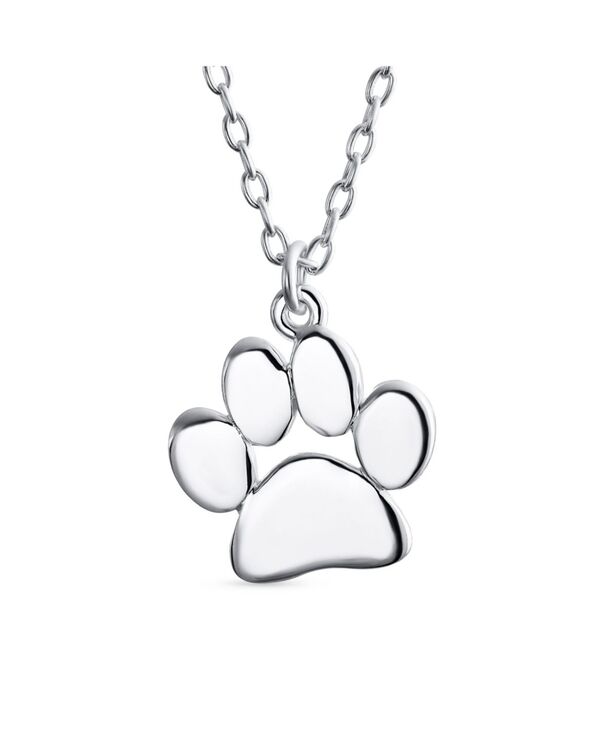 ブリング レディース アクセサリー ネックレス・チョーカー・ペンダントトップリント レース Bling Jewelry Dainty Dog Cat Pet Paw Print Pendant Necklace Animal Jewelry Sterling Silver シルバー