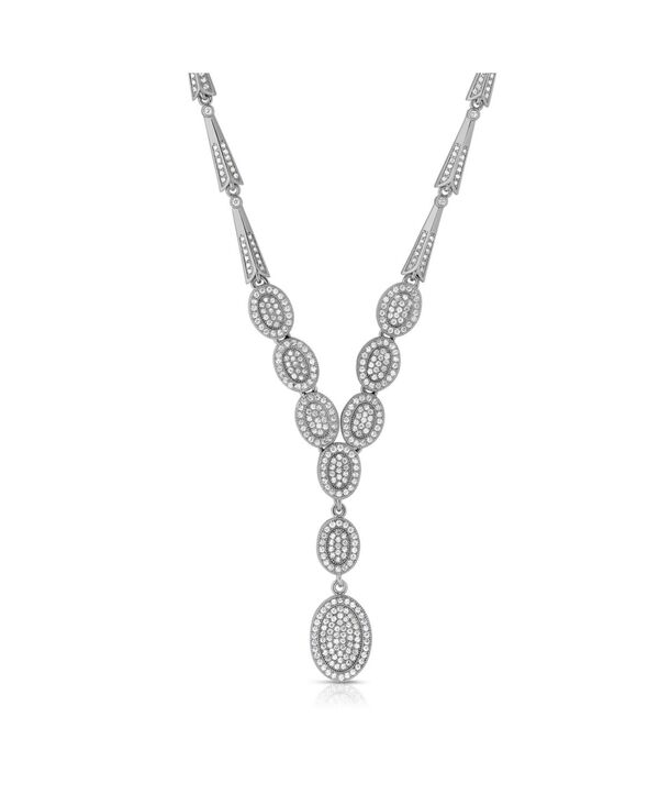 ジュネヴィヴェ レディース アクセサリー ネックレス・チョーカー・ペンダントトップ レース Genevive Sterling Silver Cubic Zirconia White Gold Plated Majestic Necklace Silver シルバー 42,120円