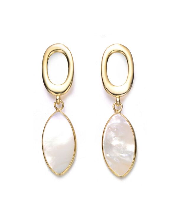 ジュネヴィヴェ レディース アクセサリー ピアス・イヤリング Genevive Sterling Silver with 14K Gold Plated Pearl Drop Earrings Gold ゴールド