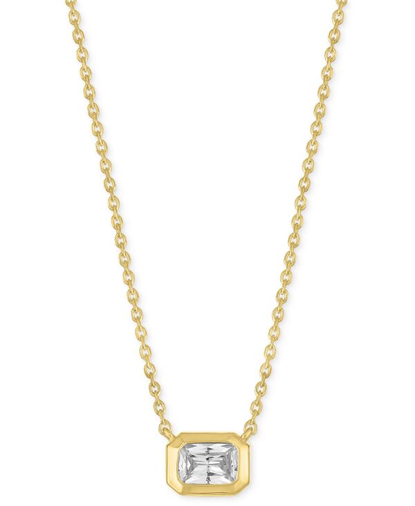 フォーエバー グロウン ダイヤモンズ レディース アクセサリー ネックレス・チョーカー・ペンダントトップ レース Forever Grown Diamonds Lab-Grown Emerald-Cut Diamond Bezel Necklace (1/3 ct.w.) in 10k Yellow Gold イエロー