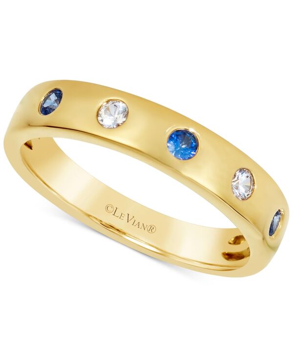 ル ヴァン レディース アクセサリー リング Le Vianywear Everywear Blueberry Sapphire (1/6 ct.w.) or Pink Sapphire (1/6 ct.w.) & White Sapphire (1/10 ct.w.) Ring in 14k Honey Gold (also in rose gold and white gold) Yellow Gold/Blue Sapphire ブルー|ReVida 店