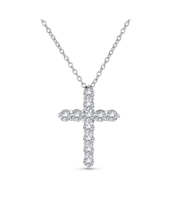 ブリング レディース アクセサリー ネックレス・チョーカー・ペンダントトップ ミニ レース Bling Jewelry Necklace Minimalisterling Silver Cross Pendant with Cubic Zirconia Silver シルバー