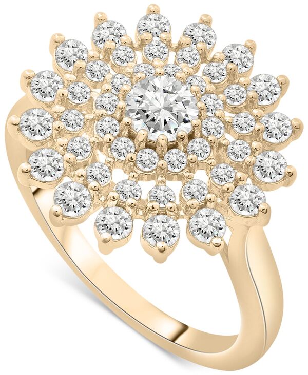 ラップド イン ラヴ レディース アクセサリー リング Wrapped in Love Diamond Flower Clustering (1 ct.w) in 14k Gold or 14k White Yellow Gold イエロー