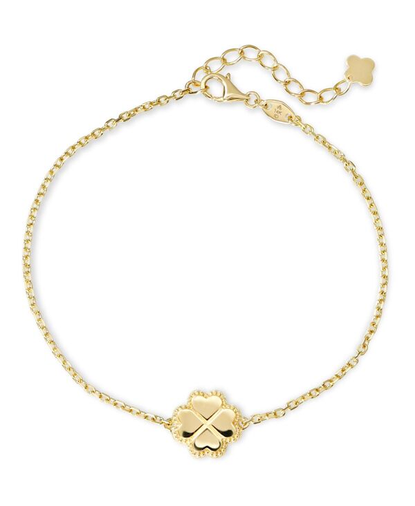 デヴァタ レディース アクセサリー ブレスレット・バングル・アンクレット DEVATA Clover Heart Chain Bracelet in 14K Gold 6.5 in adj to 7.5 in approx. 2.8 grams. gold ゴールド