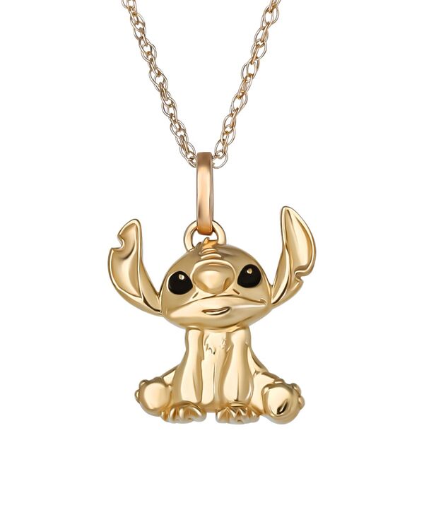 ディズニー レディース アクセサリー ネックレス・チョーカー・ペンダントトップ レース Disney Stitch Pendant Necklace in 10k Yellow Gold ゴールド