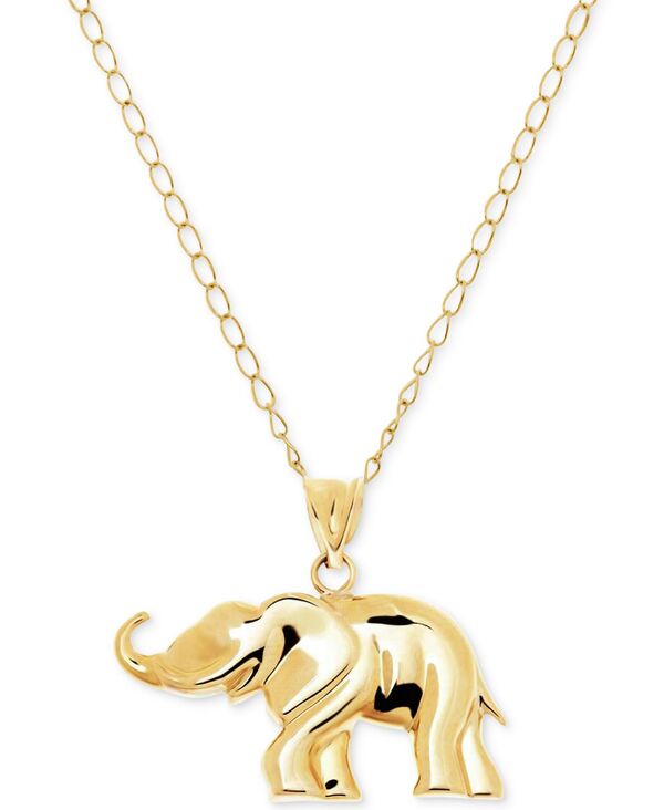 イタリアン ゴールド レディース アクセサリー ネックレス・チョーカー・ペンダントトップ レース Italian Gold Elephant Pendant Necklace in 10k Yellow Gold イエロー