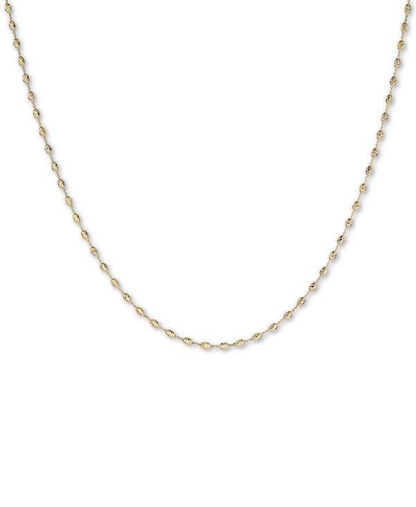 イタリアン ゴールド レディース アクセサリー ネックレス・チョーカー・ペンダントトップ レース Italian Goldiamond Cut Oval Bead 18" Chainecklace (2-5/8mm) in 14k Gold Made in Italyellow Gold イエロー｜ReVida 店