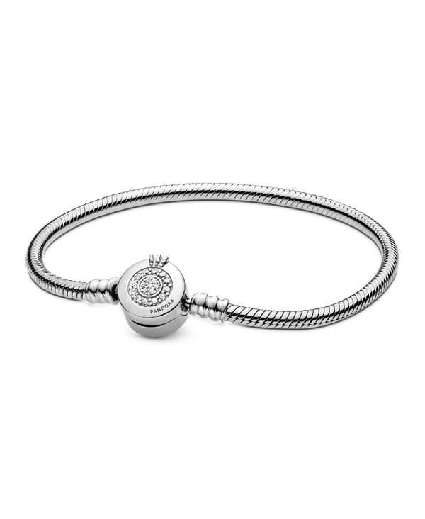 パンドラ レディース アクセサリー ブレスレット・バングル・アンクレット Pandora Moments Cubic Zirconia Sparkling Crown O Snake Chain Bracelet Crown O Snake
