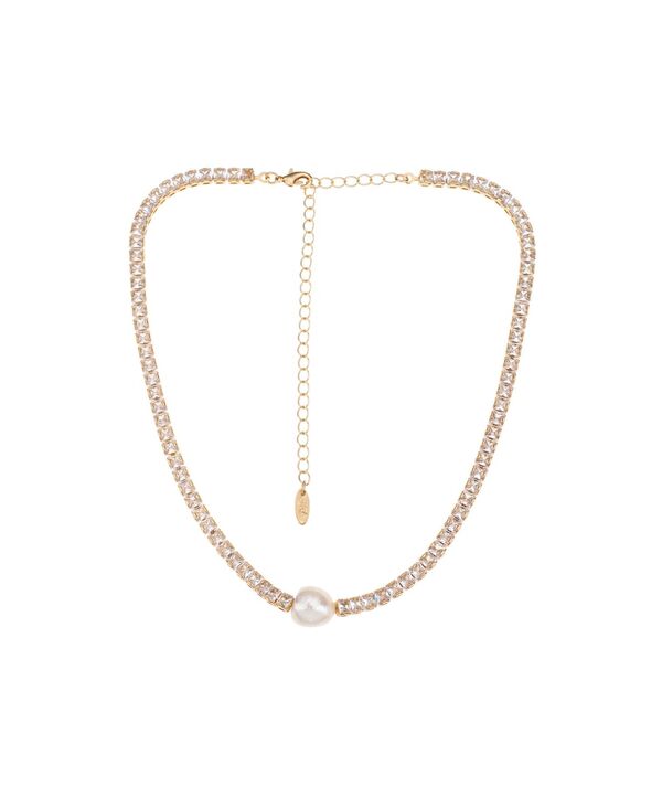 エティカ レディース アクセサリー ネックレス・チョーカー・ペンダントトップ レース ETTIKA Single Freshwater Pearl with Cubic Zirconia 18K Gold Plated Necklace Gold ゴールド
