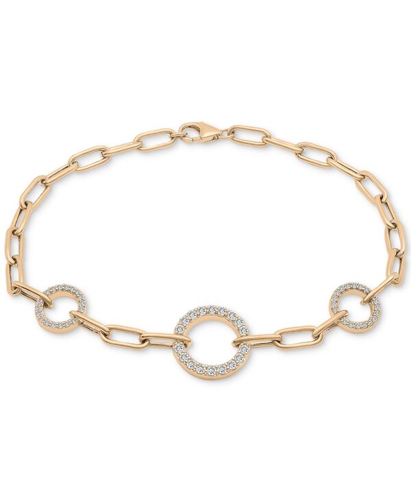 ラップド イン ラヴ レディース アクセサリー ブレスレット・バングル・アンクレット Wrapped in Love Diamond Circles Paperclip Link Bracelet (1/2 ct.w.) in 14k Yellow Gold イエロー