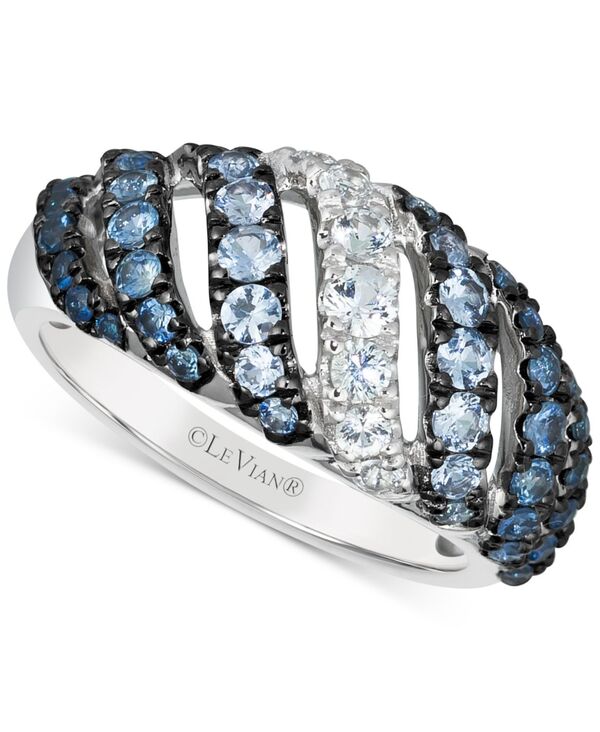 ル ヴァン レディース アクセサリー リング Le Vian Blue Ombr Sapphire (1 ct.w.) & White Sapphire (1/3 ct.w.) Diagonal Ring in 14k White Gold ホワイト