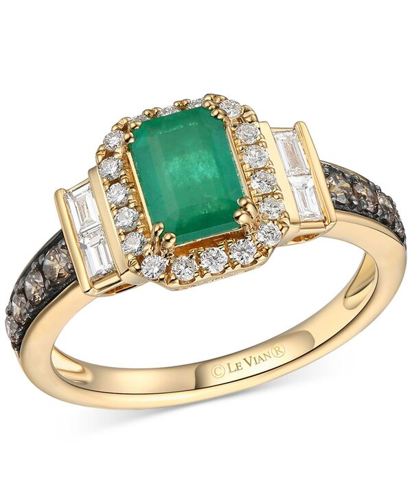 ル ヴァン レディース アクセサリー リング Le Vian Emerald (5/8 ct.w.) Vanilla Diamond (1/8 ct.w.) & Chocolate Diamond (1/5 ct.w.) Ring in 14k Honeyellow Gold イエロー
