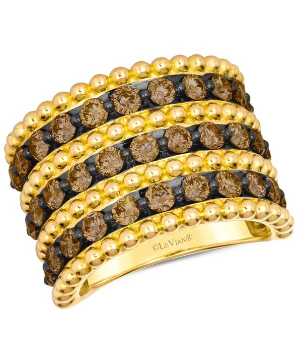 ル ヴァン レディース アクセサリー リング Le Vian Chocolatier Chocolate Diamond Multi Row Band Ring in 14k Honeyellow Gold イエロー
