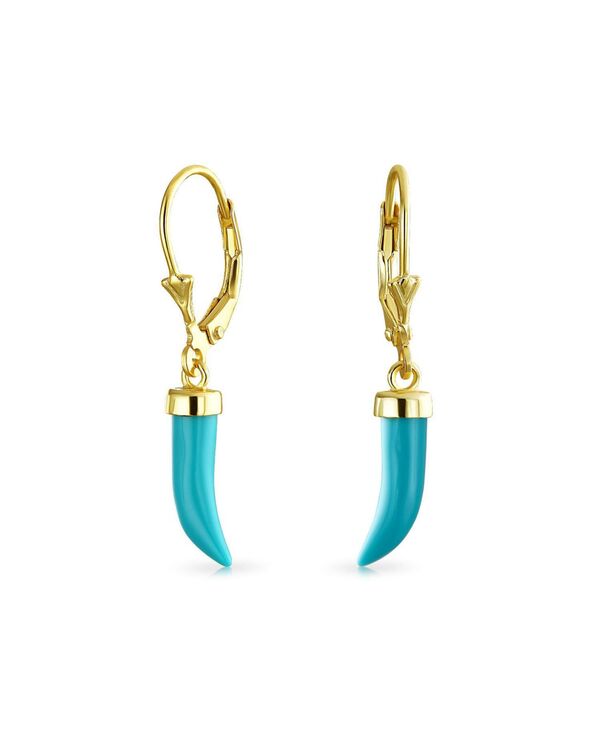 ブリング レディース アクセサリー ピアス・イヤリング Bling Jewelry Italian Cornicello Chili Pepper Dangle Synthetic Turquoisearrings Gold Plated Blue ブルー|ReVida 店