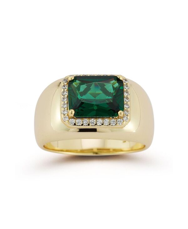 レイチェル ゾー レディース アクセサリー リング Rachel Zoe 14K Gold Plated Sterling Silver Green Radiant Cut Dome Ringold ゴールド