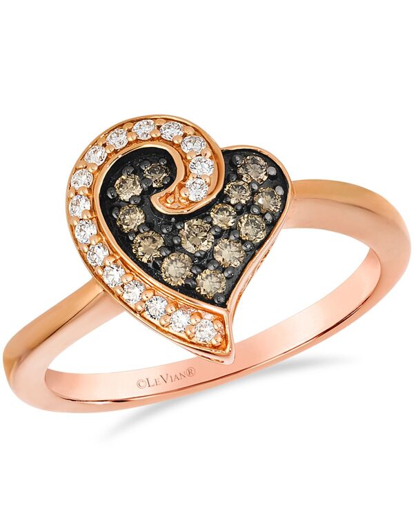 ル ヴァン レディース アクセサリー リング Le Vian Vanilla Diamond and Chocolate Diamond Ring (0.28 ct.w.) in 14K Strawberry Rose Gold ゴールド|ReVida 店