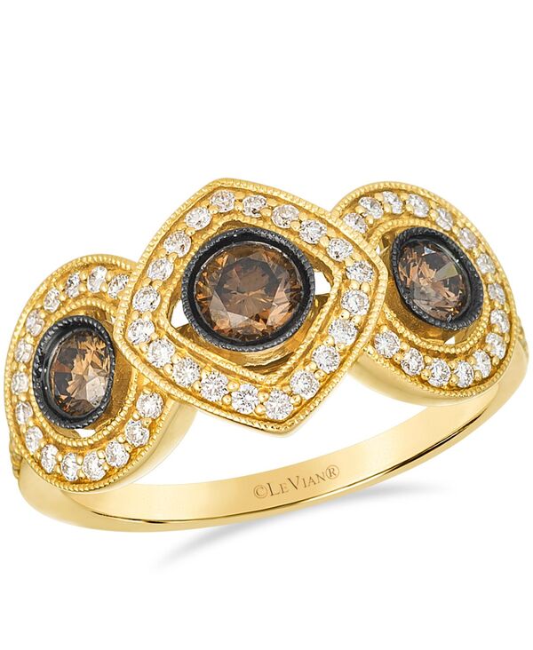 ル ヴァン レディース アクセサリー リング Le Vian Vanilla Diamond (0.33 ct.w.) and Chocolate Diamond Ring (0.53 ct.w.) in 14K Honeyellow Gold イエロー