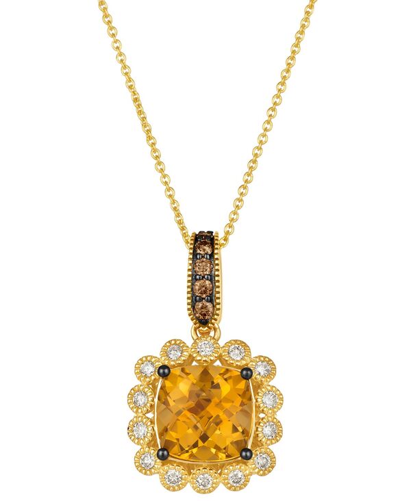 ル ヴァン レディース アクセサリー ネックレス・チョーカー・ペンダントトップ レース Le Vian Citrine (2.86 ct.w.) Nude Diamond (25 ct.w.) and Chocolate Diamond Pendant Necklace (0.13 ct.w.) in 14k Honeyellow Gold イエロー