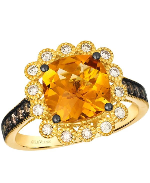 ル ヴァン レディース アクセサリー リング Le Vian Citrine (3 ct.w.) Nude Diamond (25 ct.w.) and Chocolate Diamond Ring (.27 ct.w.) in 14k Honeyellow Gold イエロー