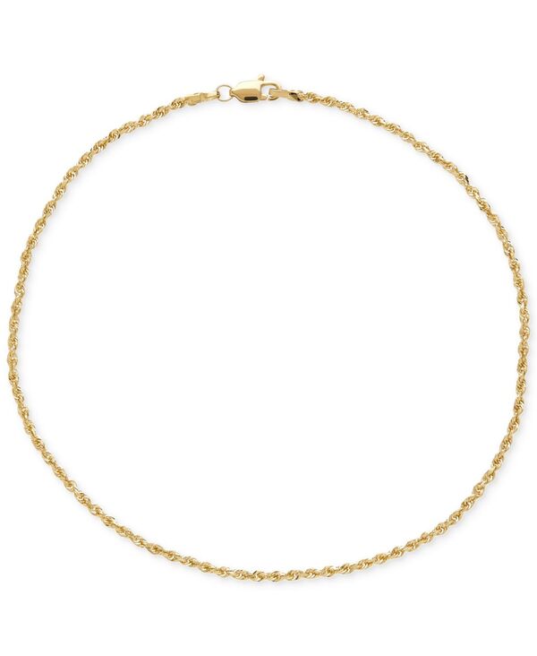 イタリアン ゴールド レディース アクセサリー ブレスレット・バングル・アンクレット アンクル Italian Gold Solid Fine Rope Ankle Bracelet in 14k Yellow Gold イエロー｜ReVida 店